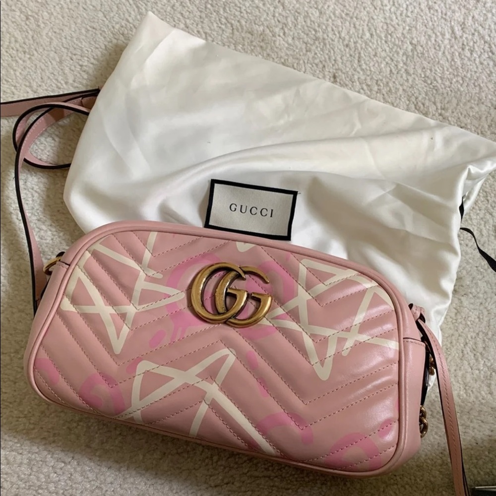 Pink Gucci Ghost Marmont Crossbody